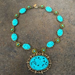 Vintage JANNY Turquoise and Peridot Necklace